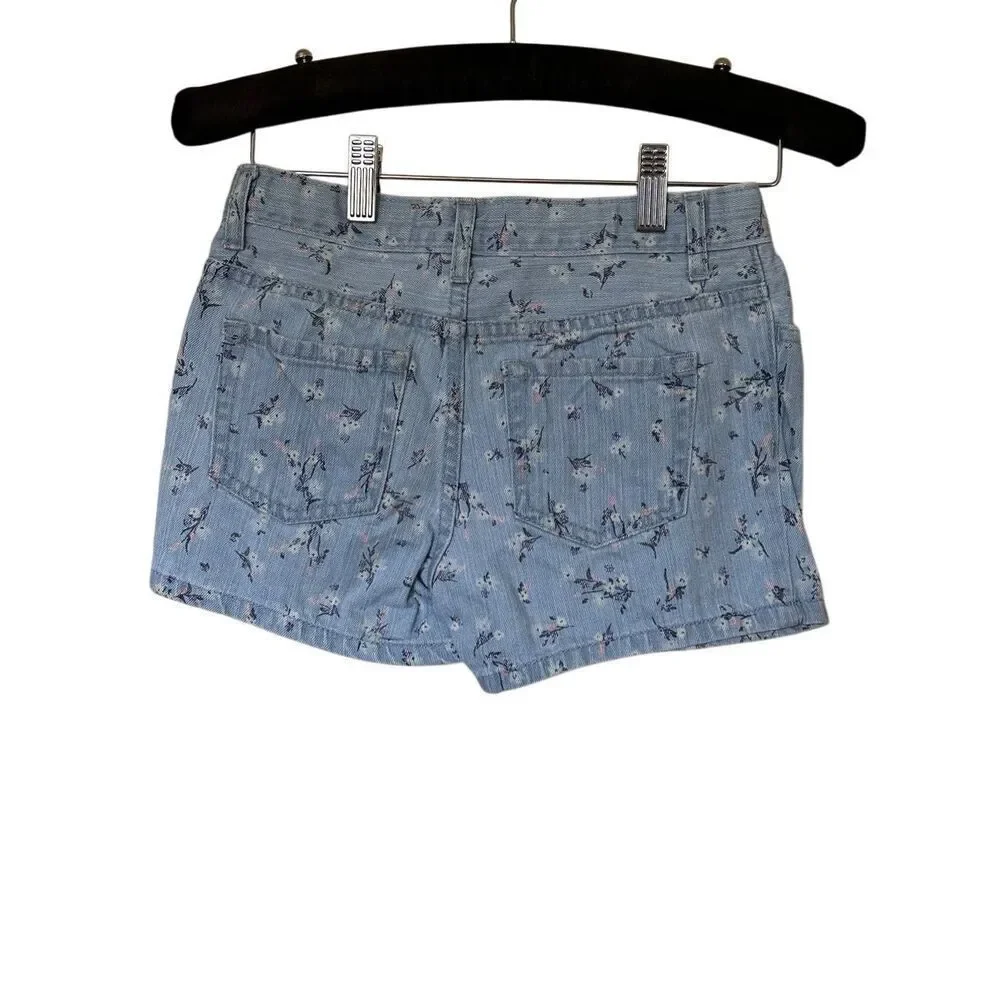 The Children’s Place Girls Floral Denim Shortie Shorts - Pink Sz 8